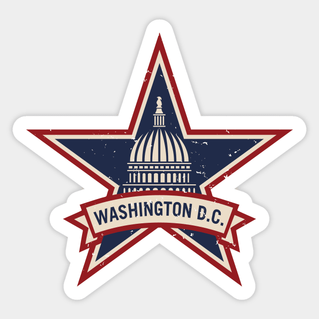 Washington D.C. Vintage Style Logo Sticker by hobrath